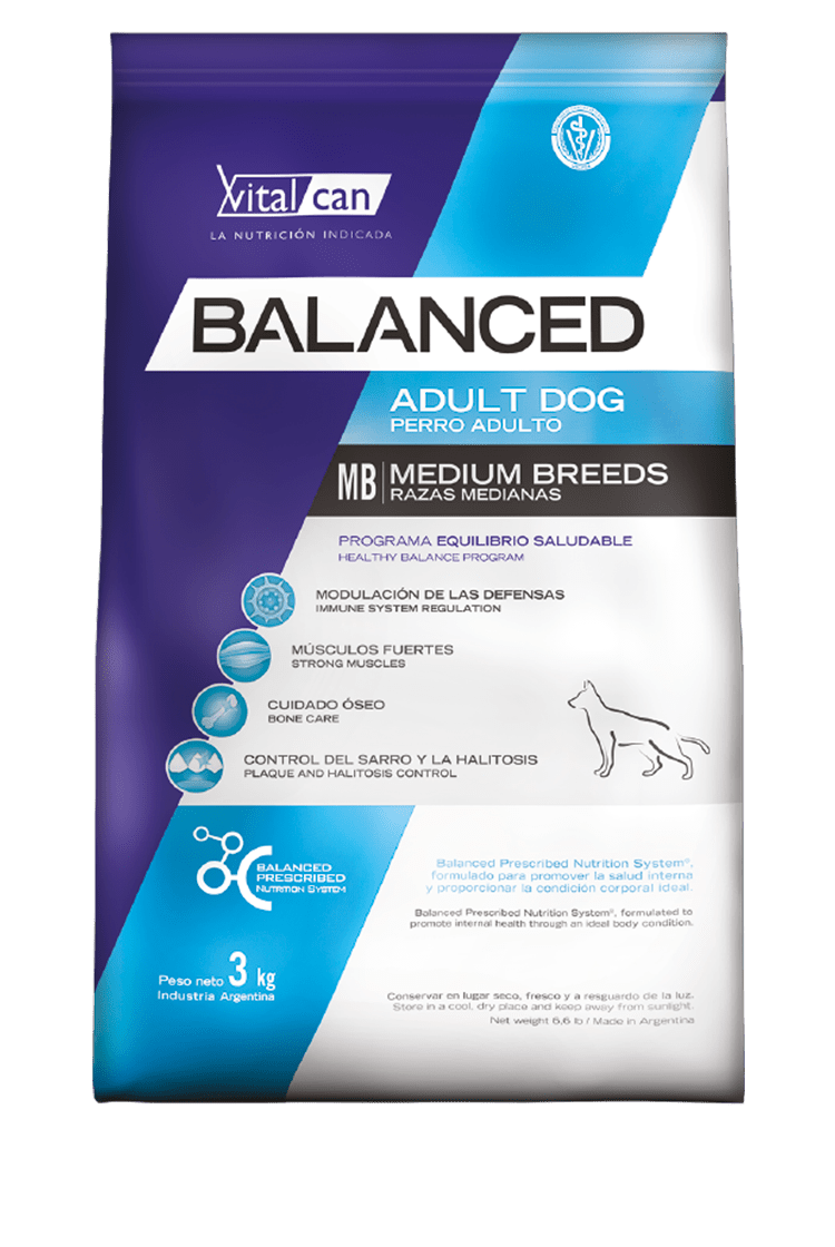 Balanced perro envase adulto mediano Balanced perro envase adulto mediano