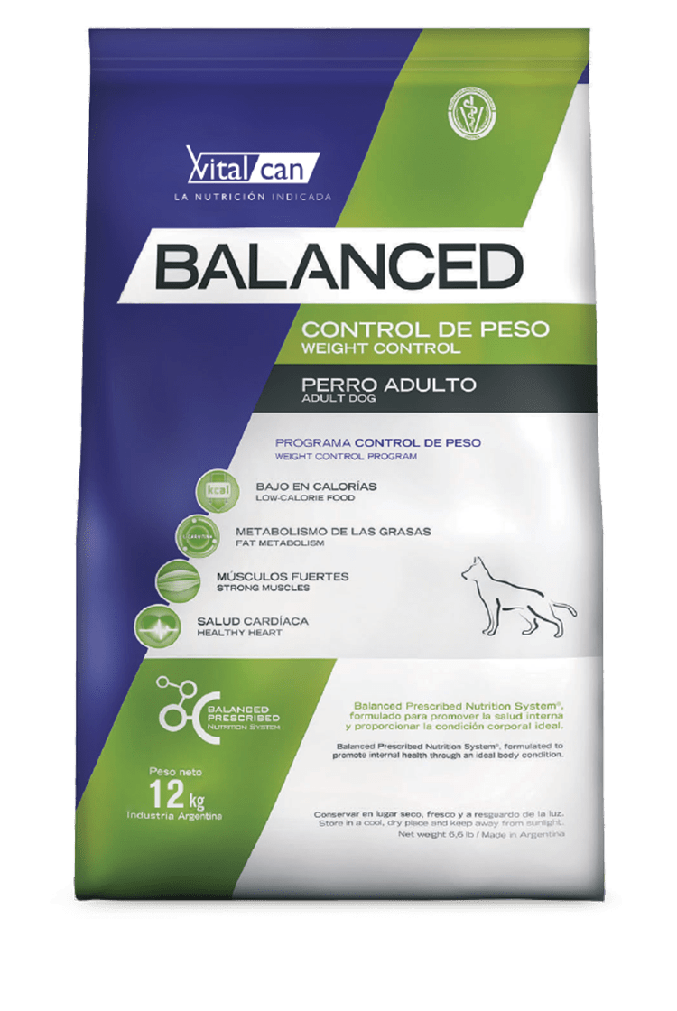Balanced perro envase control de peso Balanced perro envase control de peso