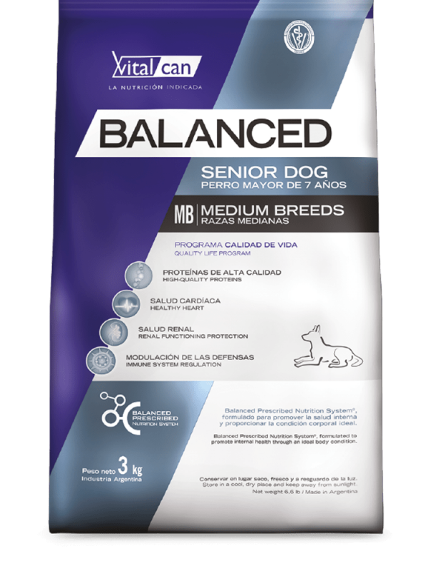 Balanced envase perro senior raza mediana